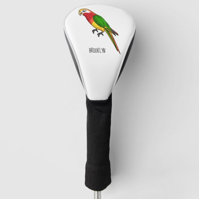 Niedlicher Papagei-Cartoon Golf Headcover (Vorderseite)