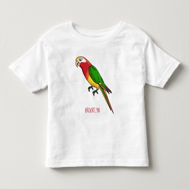 Niedlicher Papagei-Cartoon Kleinkind T-shirt (Vorderseite)