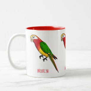 Niedlicher Papagei-Cartoon Zweifarbige Tasse