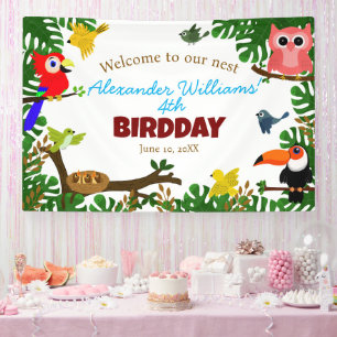 Niedlicher Papagei Toucan Owl Sommervögel Geburtst Banner