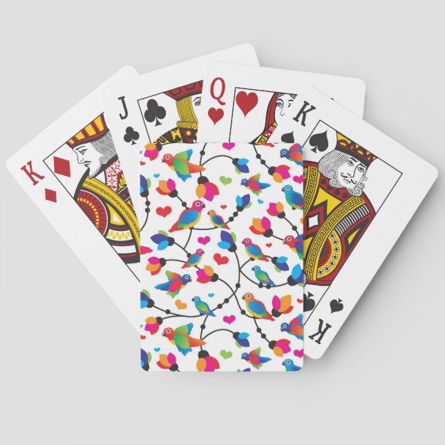 niedlicher Papageienvogel Spielkarten (Rückseite)