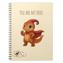 Niedlicher Parasaurolophus Cartoon – Dino‑Hero Notizblock