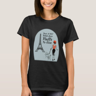 Niedlicher Pariser nur ein Mädchen mit Null Fluktu T-Shirt