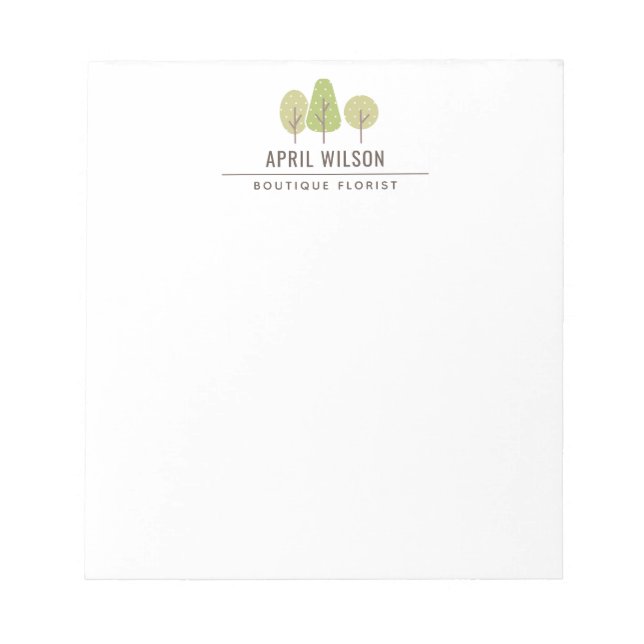 NIEDLICHER PASTEL GREEN TREE TRIO LANDSCAPING SERV NOTIZBLOCK (Vorderseite)