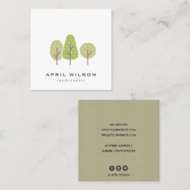 NIEDLICHER PASTEL GREEN TREE TRIO LANDSCAPING SERV QUADRATISCHE VISITENKARTE