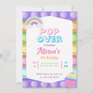 Niedlicher Pastel Pop Es Fidget Girls Geburtstag Einladung