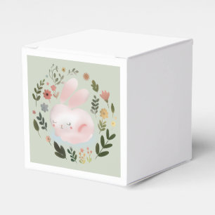 Niedlicher Pastell-Frühlingshase-Blumenkranz-Kinde Geschenkschachtel