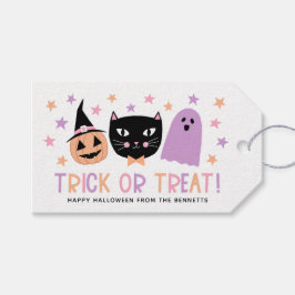 Niedlicher Pastell Halloween Trick oder Treat Blac Geschenkanhänger