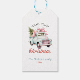 Niedlicher Pastell Weihnachtswagen Geschenkanhänger
