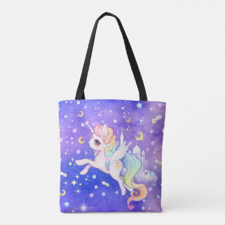 Niedlicher Pastellgalaxie Unicorn Tasche