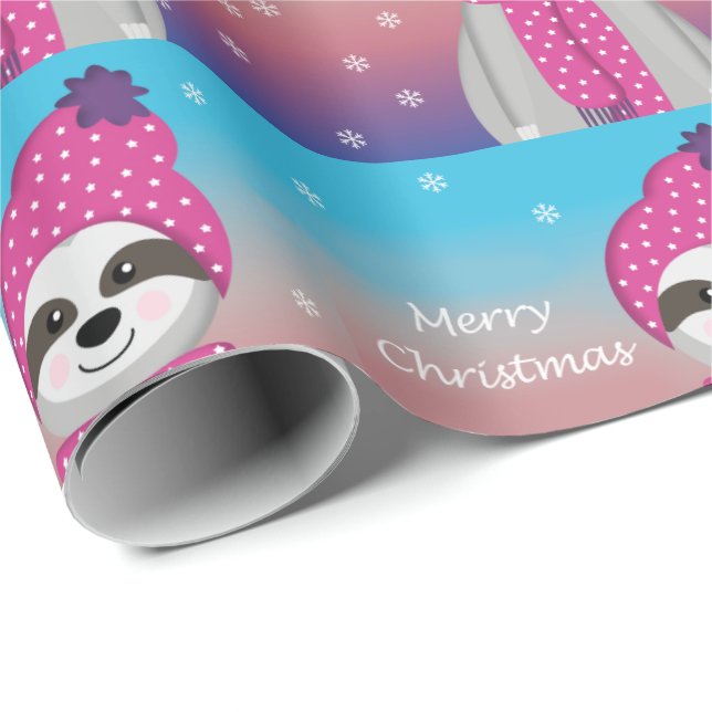 Niedlicher Pastellschnee Frohe Weihnachten Geschenkpapier (Rolleneckpunkt)