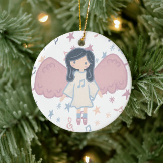 Niedlicher Pastor Weihnachtsgel Custom Year Keramik Ornament