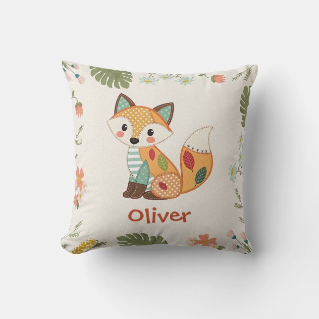 Niedlicher Patchwork-Fox Kissen (Vorderseite)