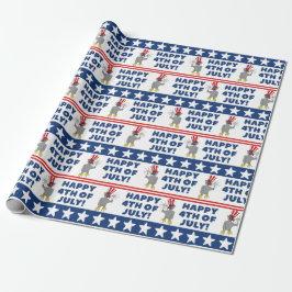 Niedlicher Patriotic Eaglet Happy 4. Juli Geschenkpapier