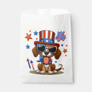 Niedlicher, patriotischer 4. Juli Hund/Welpe Geschenktütchen