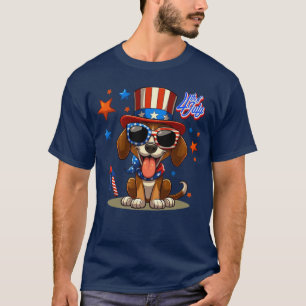 Niedlicher, patriotischer 4. Juli Hund/Welpe T-Shirt