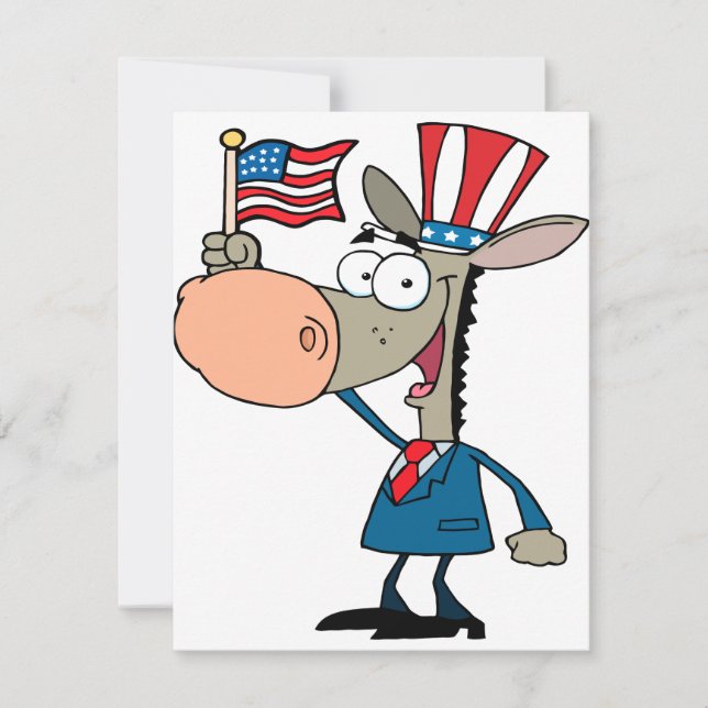 niedlicher patriotischer Esel-Cartoon-Demokrat (Vorderseite)