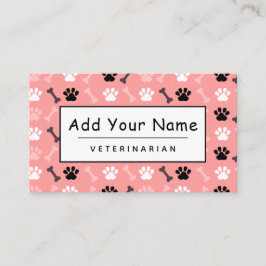Niedlicher Paw Bone Hübsch Muster Vet Visitenkarte