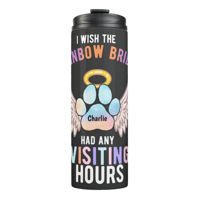 Niedlicher Päw-Hunde-Katze-Memorial Wings Thermosbecher (Vorderseite)