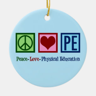 Niedlicher PE-Lehrer Friedens-Liebe Physische Bild Keramik Ornament