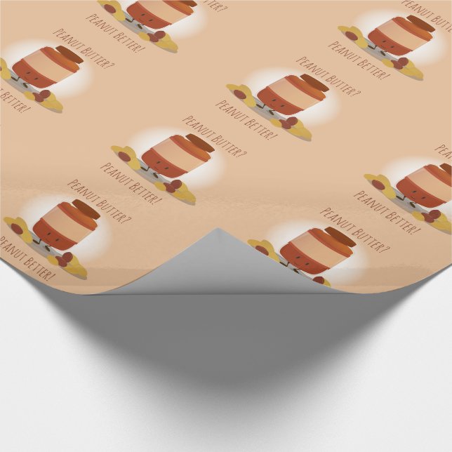 Niedlicher Peanut Butter JAR Food Geschenkpapier (Ecke)