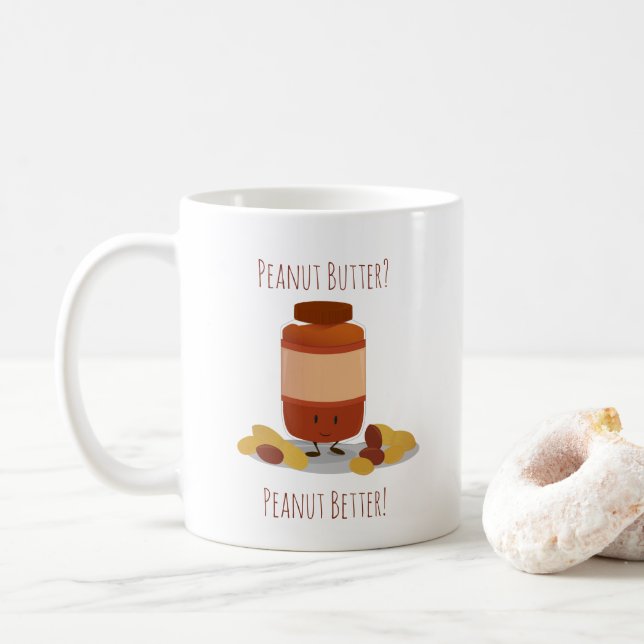 Niedlicher Peanut Butter JAR Food Kaffeetasse (Mit Donut)