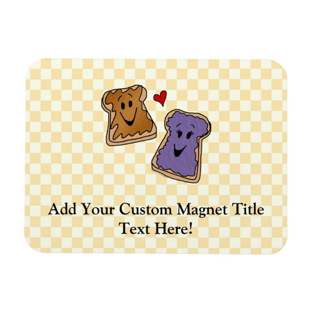 Niedlicher Peanut Butter und Jelly Best Friends Magnet (Horizontal)