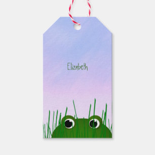 niedlicher Peekfrosch personalisiert Geschenkanhänger