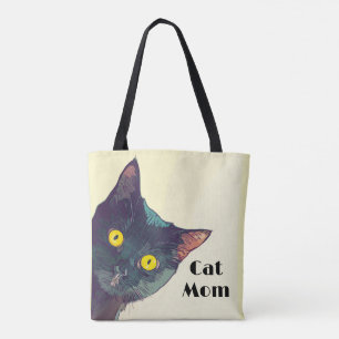 Niedlicher Peeking Cat Design Tote Bag Tasche