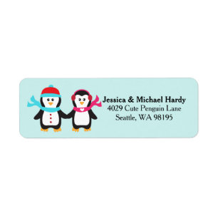 Niedlicher Penguin Bird Couple Weihnachten Winter