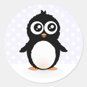 Niedlicher Penguin-Cartoon Runder Aufkleber