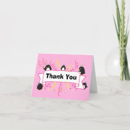 Niedlicher Penguin danken Ihnen Karte-rosa Dankeskarte