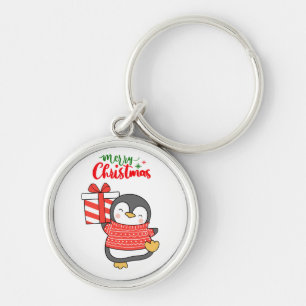 Niedlicher Penguin Frohe Weihnachten Schlüsselanhänger