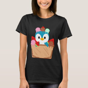 Niedlicher Penguin Ice Creme Liebe Zookeeper Tier T-Shirt