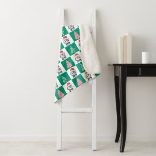 Niedlicher Penguin Santa Merry Weihnachtsbaum Part Sherpadecke