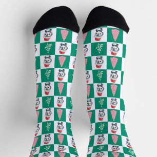 Niedlicher Penguin Santa Merry Weihnachtsbaum Part Socken