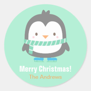 Niedlicher Penguin scherzt Runder Aufkleber