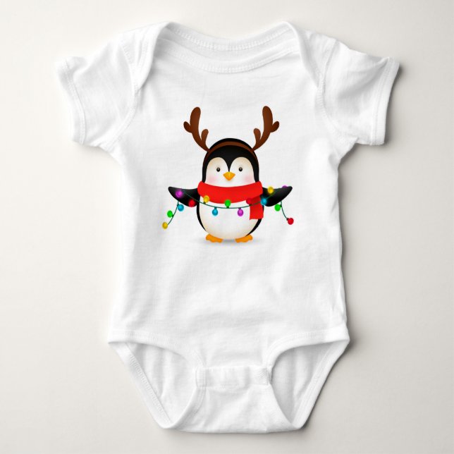 Niedlicher Penquin Baby Bodysuit Strampler (Vorderseite)