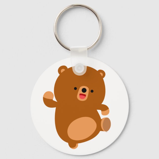 Niedlicher Perky Cartoon Bear Schlüsselanhänger (Vorderseite)