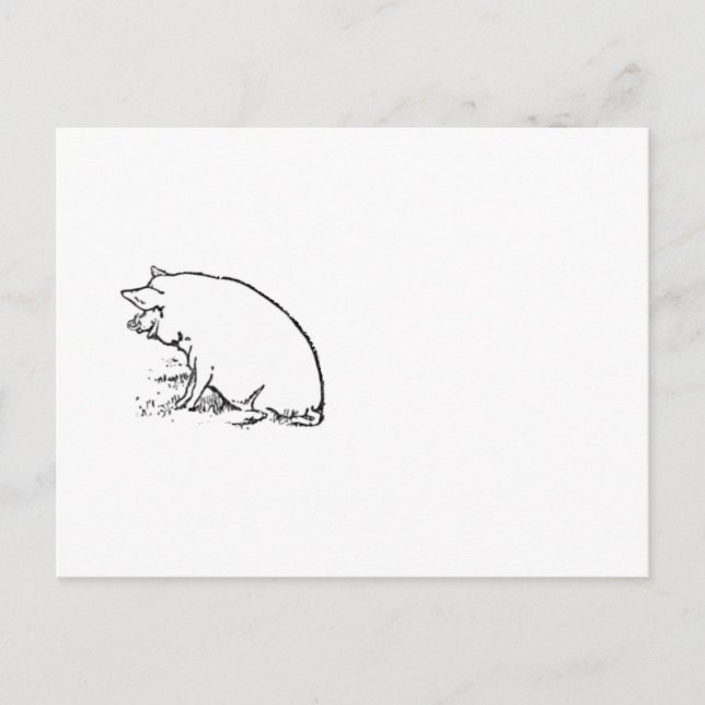 Niedlicher Perky-Schweinefleisch-Cartoon, Farm Ani Postkarte (Vorderseite)