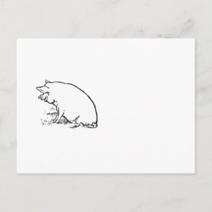 Niedlicher Perky-Schweinezuchtbetrieb Cartoon Postkarte