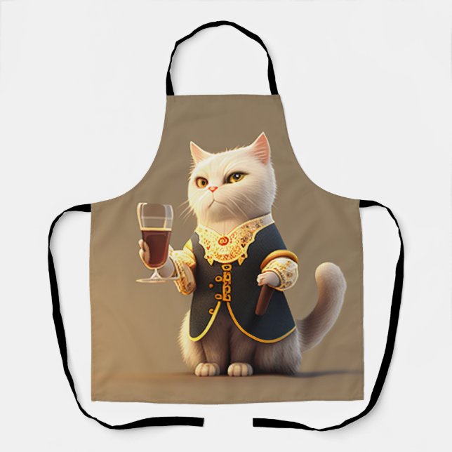 Niedlicher Personal cat Diener, lustiger Diener Ki Schürze (Vorderseite)