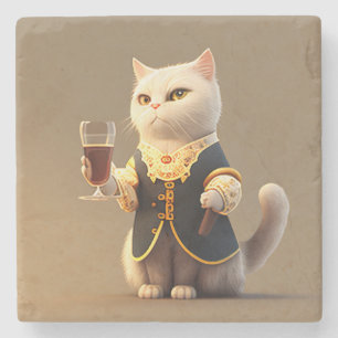 Niedlicher Personal cat Diener, lustiger Diener Ki Steinuntersetzer