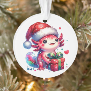 Niedlicher Personalisierter Axolotl Weihnachten Ornament