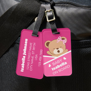 Niedlicher Personalisierter Babybärchen Gepäckanhänger