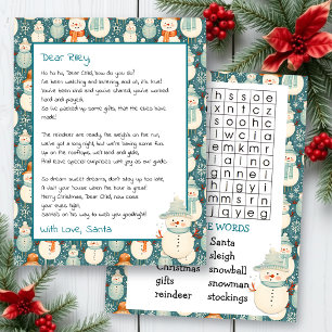 Niedlicher Personalisierter Brief vom Santa   Word