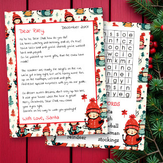 Niedlicher Personalisierter Brief vom Santa | Word