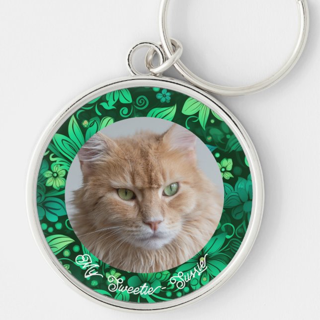 Niedlicher Personalisierter Cat Lover Foto Schlüss Schlüsselanhänger (Vorne)