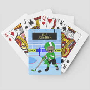 Niedlicher personalisierter Eis-Hockeystern Spielkarten