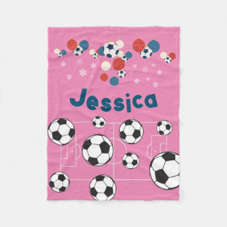 Niedlicher Personalisierter Fußball-Fußball-Ball Fleecedecke